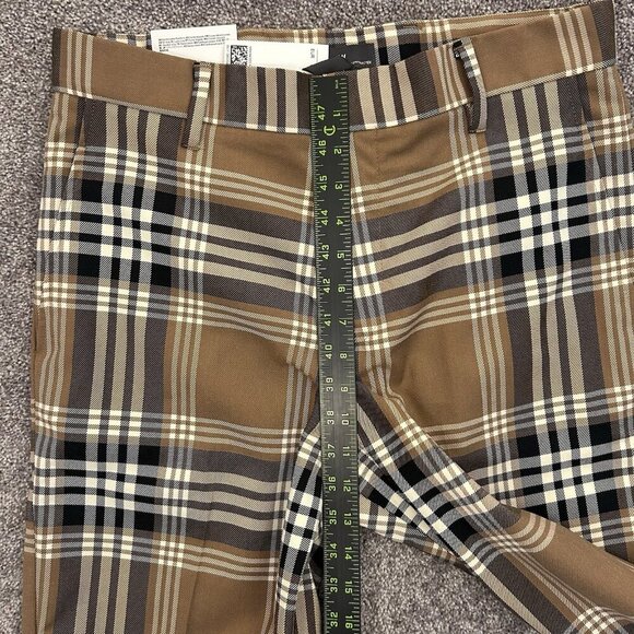 H&M Women's Chino Pants Size 31 Beige Plaid Relaxed Fit Mid Rise Pockets NWT - Picture 12 of 16
